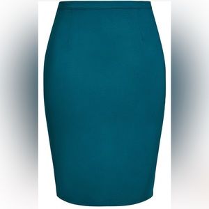 City Chic Midi tube skirt - Teal Never Worn
